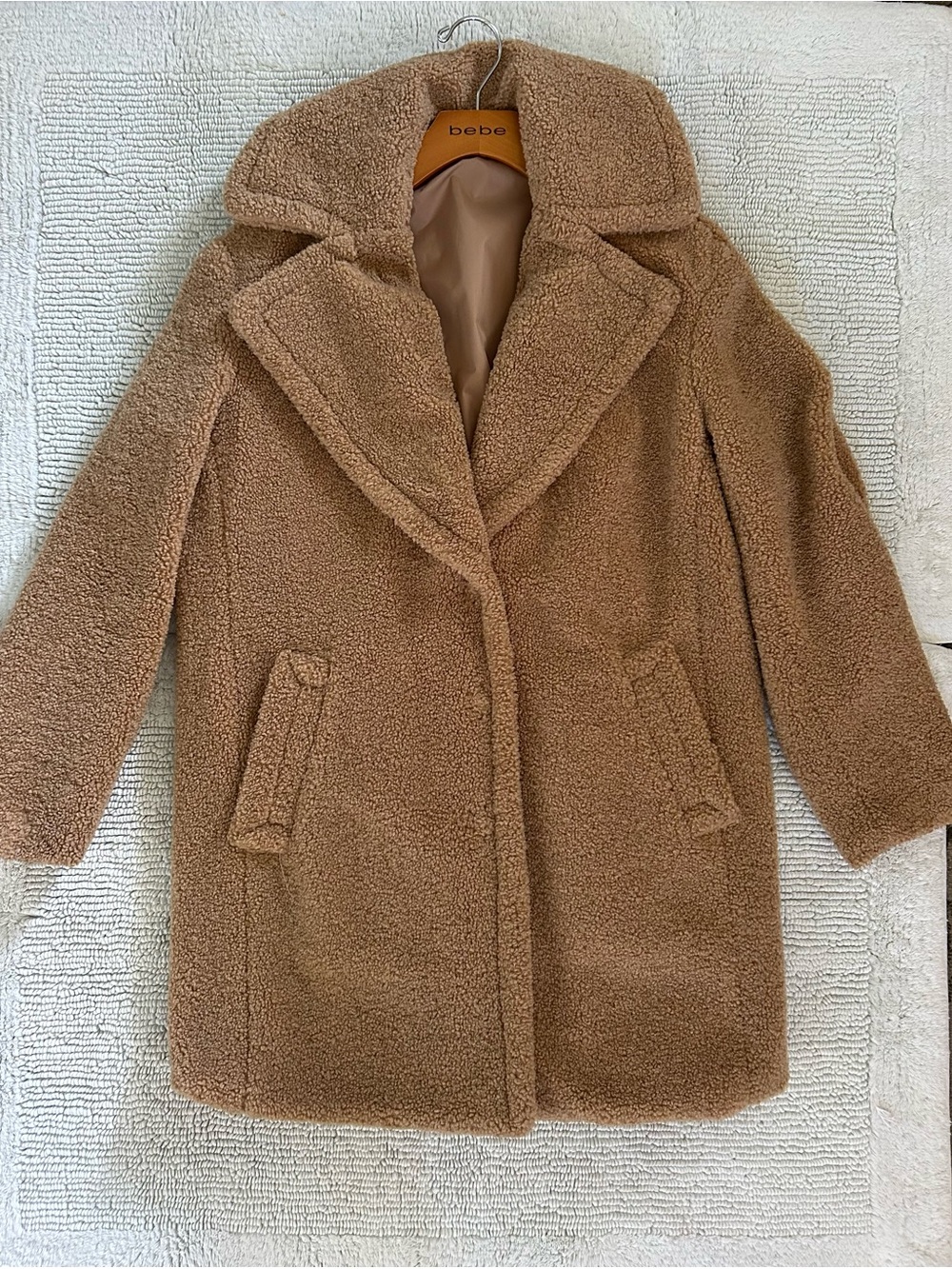 Women’s Camel Teddy Pea Coat